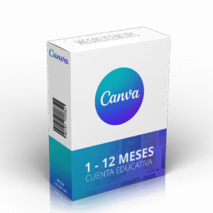 Icono o clave de licencia para Canva con opciones de duración de 1 mes, 3 meses, 6 meses y 12 meses.