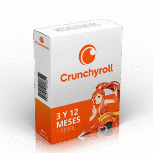 Icono o clave de licencia para Crunchyroll con opciones de duración de 3 meses y 12 meses.