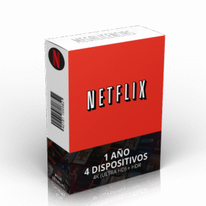 Icono o clave de suscripción para Netflix con opción de duración de 1 año.
